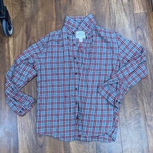 St. John's Bay Red and Gray Plaid Casual Button Down Shirt